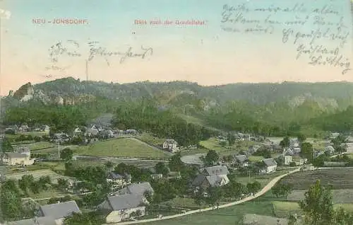 AK - Neu Jonsdorf Blick nach der Gondelfahrt versandt 1903