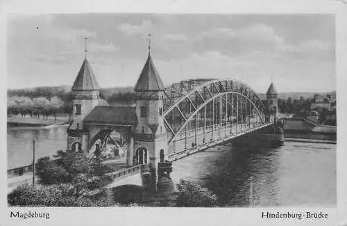 AK; Magdeburg - Hindenburg-Brücke