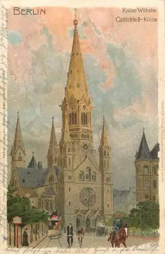 AK - Berlin Kaiser Wilhelm Gedächtniß- Kirche versandt 1902