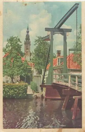AK - Edam Kwakelbrug Brücke mit Blick auf Kirche versandt 1944