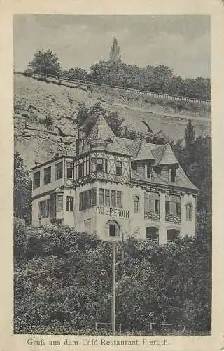 AK, Gruss aus dem Restaurant Pieroth, Trier, versandt 1920