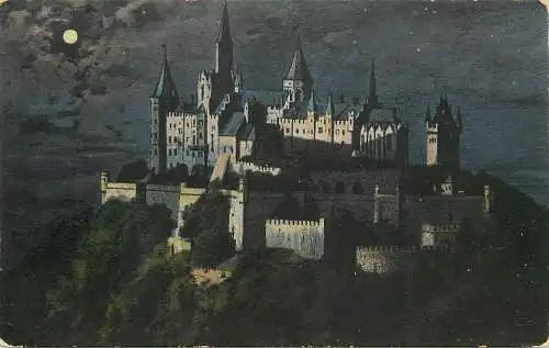 AK - Burg Hohenzollern bei Nacht nicht versandt