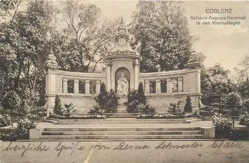 AK - Coblenz Kaiserein Augusta Denkmal in den Rheinanlagen