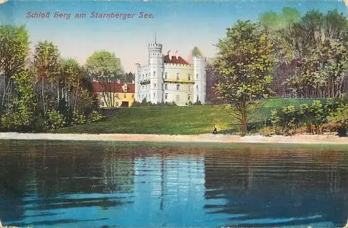 AK - Schloß Berg am Starnberger See versandt 1923