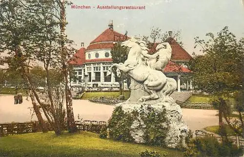 AK - München Ausstellungsrestaurant versandt 1910