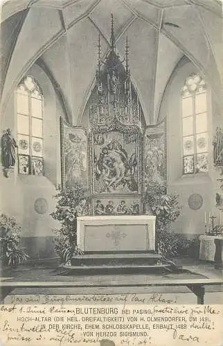 AK - Hoch Altar Blutenberg bei Pasing versandt 1909