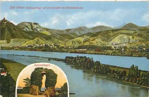 AK - Der Rhein Siebengebirge mit Drachenfels von Rolandseck aus