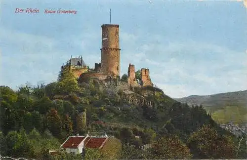 AK - Der Rhein Ruine Godesberg nicht versandt