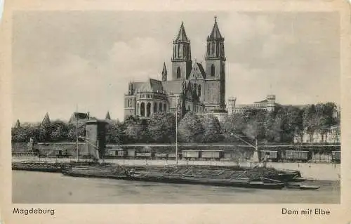 AK, Magdeburg - Dom mit ELbe