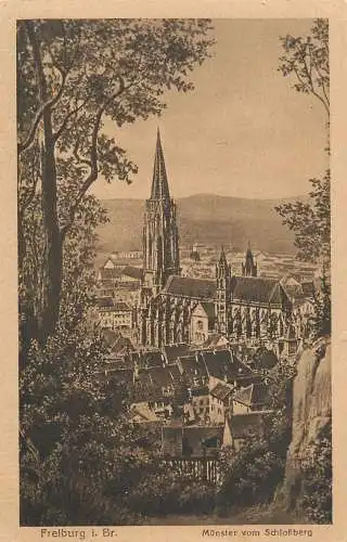 AK - Freiburg im Breisgau Münster vom Schloßberg
