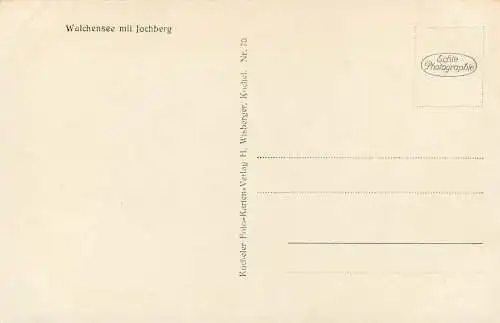 AK - Walchensee mit Jochberg nicht versandt 1931 ?