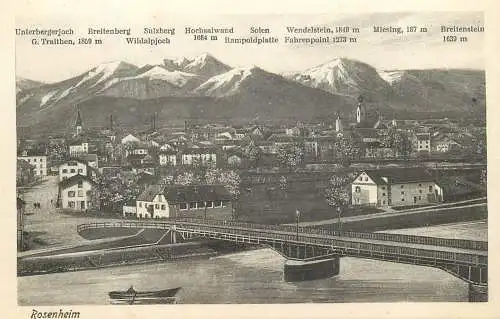 AK - Rosenheim Neue Innbrücke, Breitenberg, Wendelstein