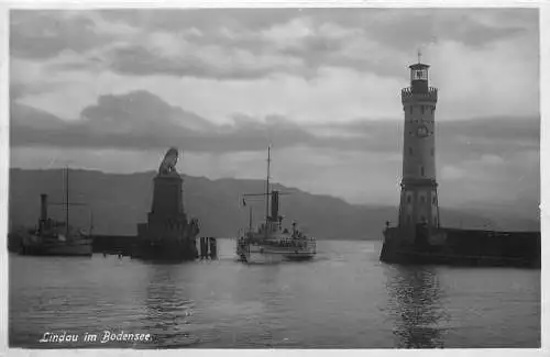 AK - Lindau im Bodensee Leuchtturm versandt 1932
