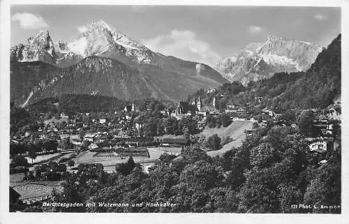 AK - Berchtesgaden mit Watzmann und Hochkalter  versandt 1942