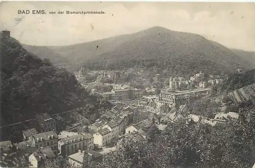 AK - Bad Ems von der Bismarckpromenade versandt 1911