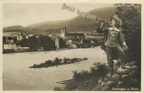 AK - Säckingen am Rhein Behüt´Dich Gott versandt 1933