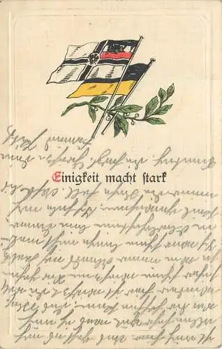 AK, Einigkeit macht Stark, versandt 1916