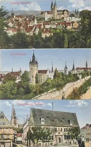 AK - Quedlinburg und Rathaus versandt 1921