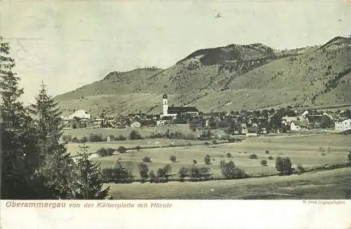 AK - Oberammergau von der Kalberplatte mit Hörnle 1910 Passionsspiele