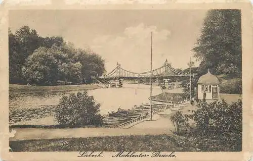 AK - Lübeck Mühlentor - Brücke versandt 1912