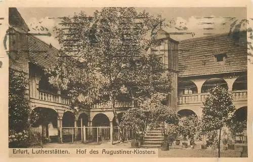 AK - Erfurt Lutherstätten Hof Augustiner Klosters Luther Gedächtnisfeier1921