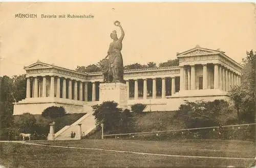 AK - München Bavaria und Ruhmeshalle versandt