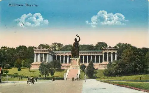 AK - München Bavaria und Ruhmeshalle versandt 1932