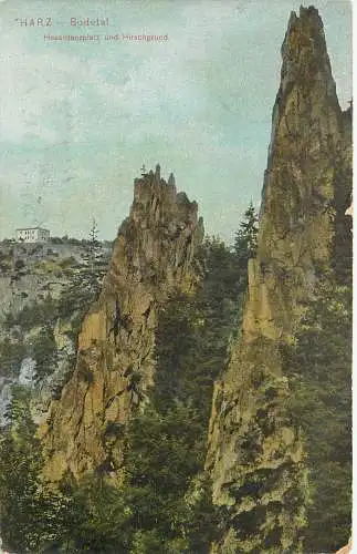 AK - Harz - Bodetal Hexentanzplatz und Hirschgrund versandt 1907