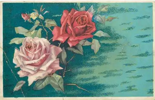 AK - Motivkarte Blumen Rosen versandt 1914