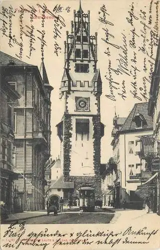 AK - Freiburg i. Br. Schwabentor versandt 1906