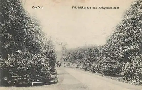 AK - Krefeld Friedrichsplatz mit Kriegerdenkmal