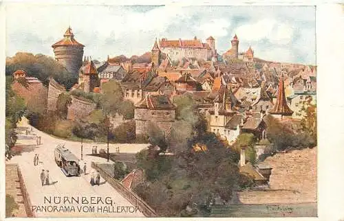 AK - Nürnberg Panorama vom Hallertor nicht versandt