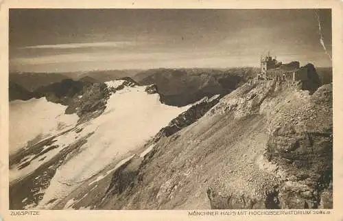 AK - Zugspitze Münchner Haus mit Hochobservatorium nicht versandt