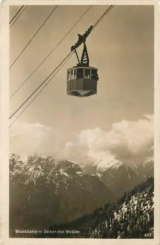 AK - Garmisch-Partenkirchen Wankbahn über den Wolken versandt 1939