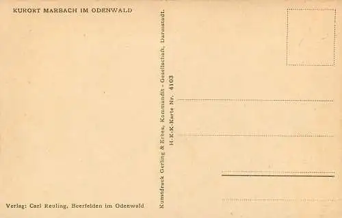 AK - Kurort Marbach im Odenwald H-K-K-Karte Nr. 4103