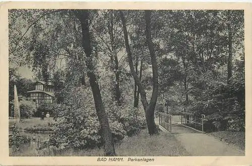 AK - Bad Hamm Parkanlagen versandt 1918