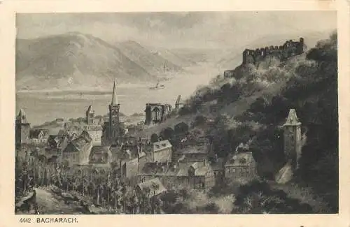 AK - Nr.4442 (Rhein) Bacharach mit Ruine Stahleck nicht versandt