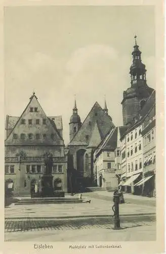 AK - Eisleben Marktplatz mit Lutherdenkmal nicht versandt