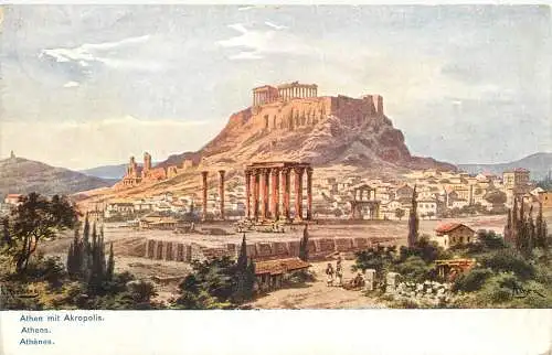 AK - Athen mit Akropolis versandt