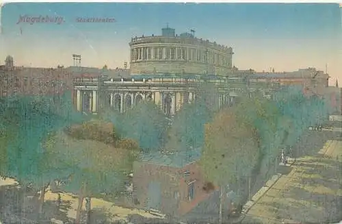 AK - Magdeburg Stadttheater versandt 1918