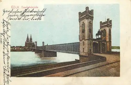 AK - Köln Eisenbahnbrücke  versandt