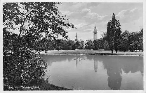 AK - Leipzig Messestadt Johannapark versandt 1936