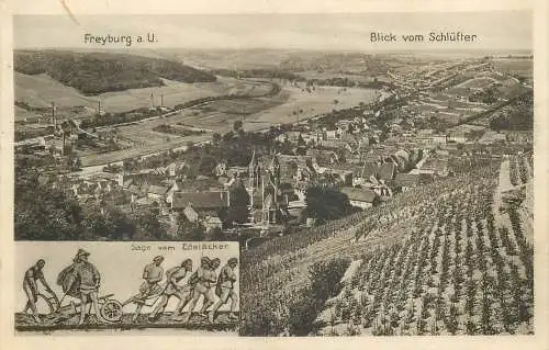 AK - Freyburg a. U. Blick vom Schlüfter Sage vom Edelacker versandt 1935