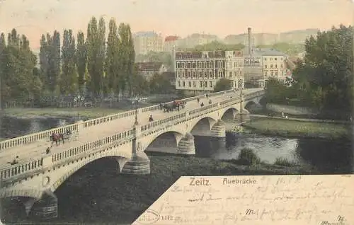 AK - Zeitz Auebrücke versandt 1903