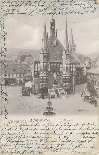 AK - Wenigerode Rathaus versandt 1905