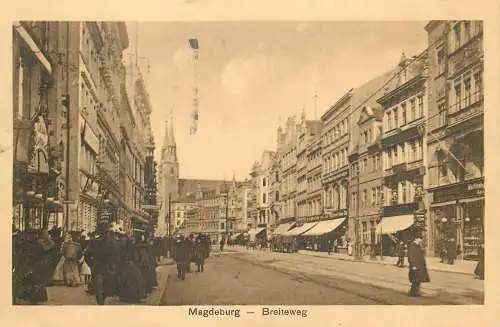 AK - Magdeburg Breiteweg versandt 1917 Feldpost