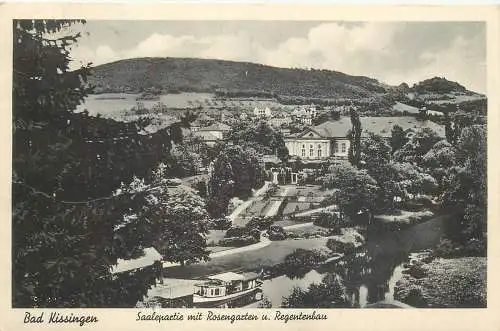 AK - Bad Kissingen, Saalepartie mit Rosengarten und Regentenbau versandt 1933