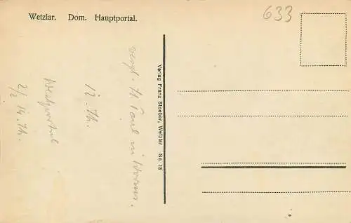 AK - Wetzlar Dom Hauptportal nicht versandt  Westportal