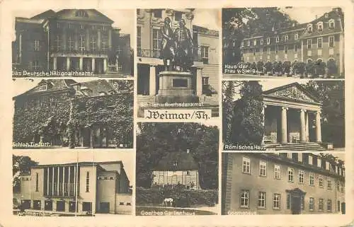 AK - Weimar Nationaltheater Schloß Denkmal Goethehaus