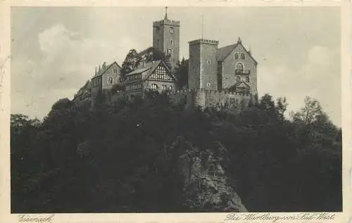 AK - Eisenach die Wartburg von Süd West versandt 1928